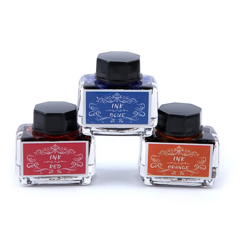

1 Bottle Pure Colorful 15ml Fountain Pen Ink Non-carbon Refilling Inks Student Stationery School Office Supplies