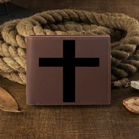 brown men s wallet and classic best christian gift customized copywriting high quality pu leather vintage card holder wallet