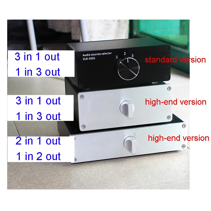 Audio Switcher XLR Plug Socket Switch Switcher XLR Balanced Audio Signal Select Switch Switcher 2 Channels H310