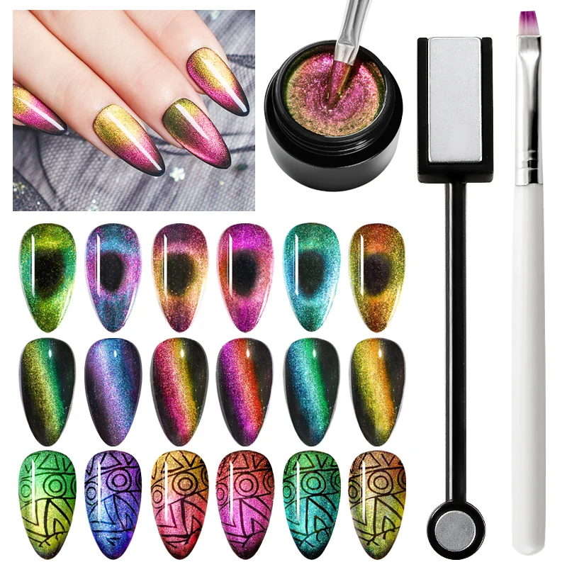 Mtssii Гель лак кошачий глаз Набор эффект кошачьих УФ гель для ногтей отмачиваемый