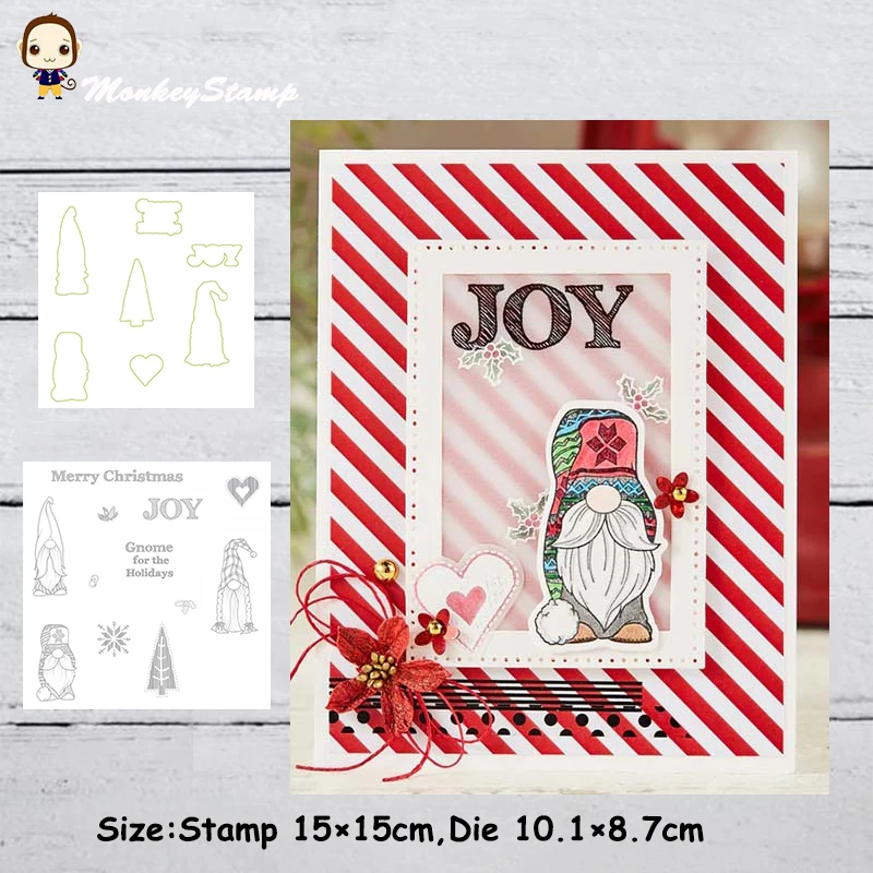 Обезьяна Рождество Санта Клаус вырезанные штампы и трафарет для DIY Скрапбукинг