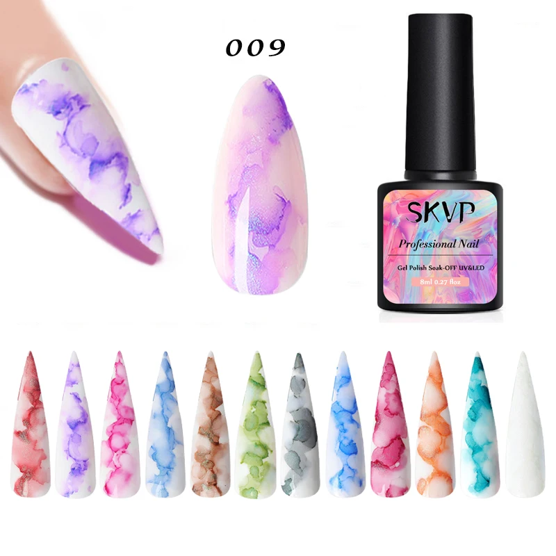 

SKVP Watercolor Ink Nail Polish Blooming Gel Smoke Effect Magic Smudge Bubble DIY Varnish Manicure Decoration Nail Fashion 8ml