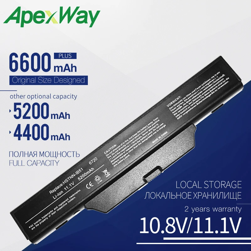 Аккумулятор Apexway для ноутбука HP COMPAQ 510 511 610 615 550 деловой ноутбук 6720s 6720s/CT 6730s/CT 6730s