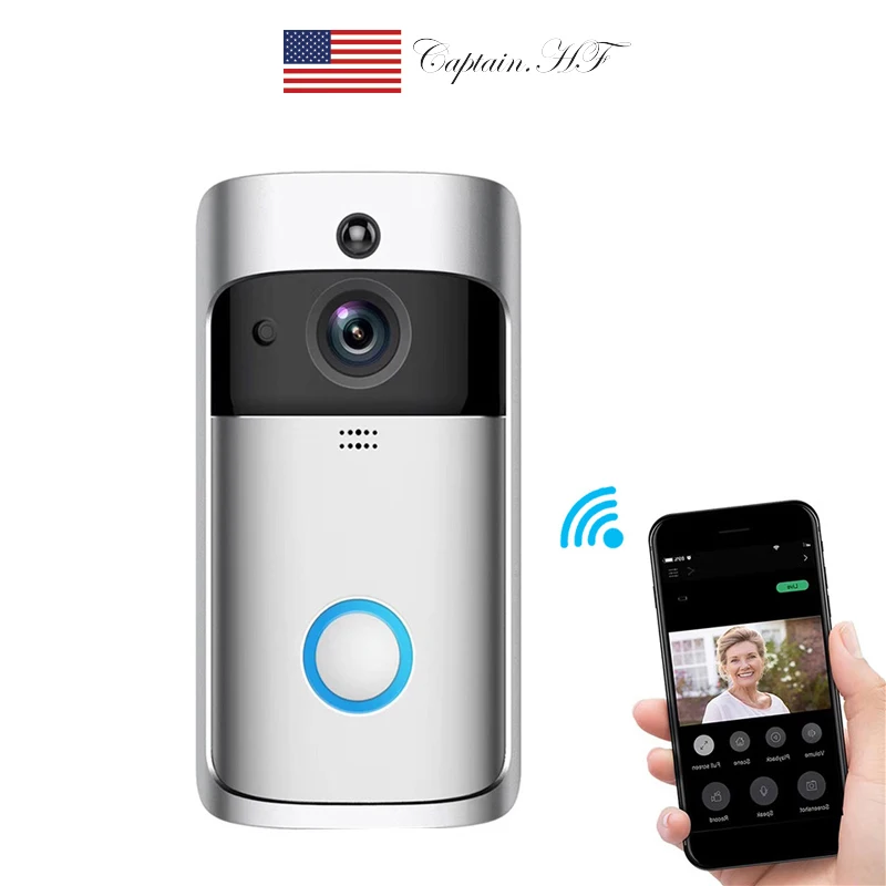 US Captain дверной звонок с WiFi 720HD видео 24G Wi Fi APP дистанционное управление WIFI