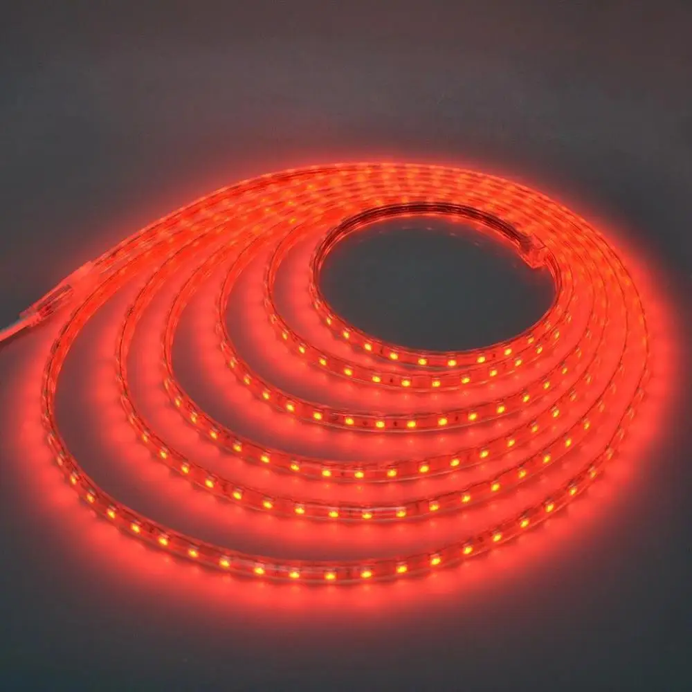 Водонепроницаемый 5050 SMD, Светодиодная лента переменного тока 220 В, гибкая светодиодная лента, праздничный светильник, настольная лампа, лампа для книг, уличный садовый светильник, с европейской вилкой