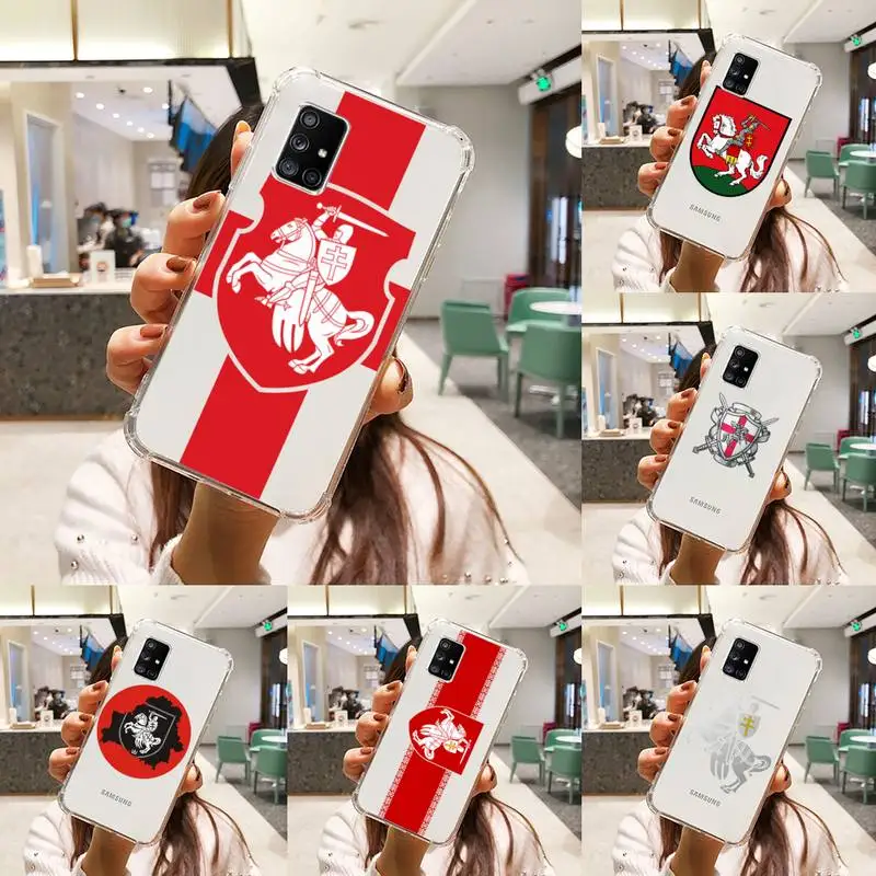

Republic Belarus National flag Phone Case Transparent For Samsung A51 A50 A71 A70 A81 M60S Note S21 S 20 10 9 8 11 E Plus Ultra