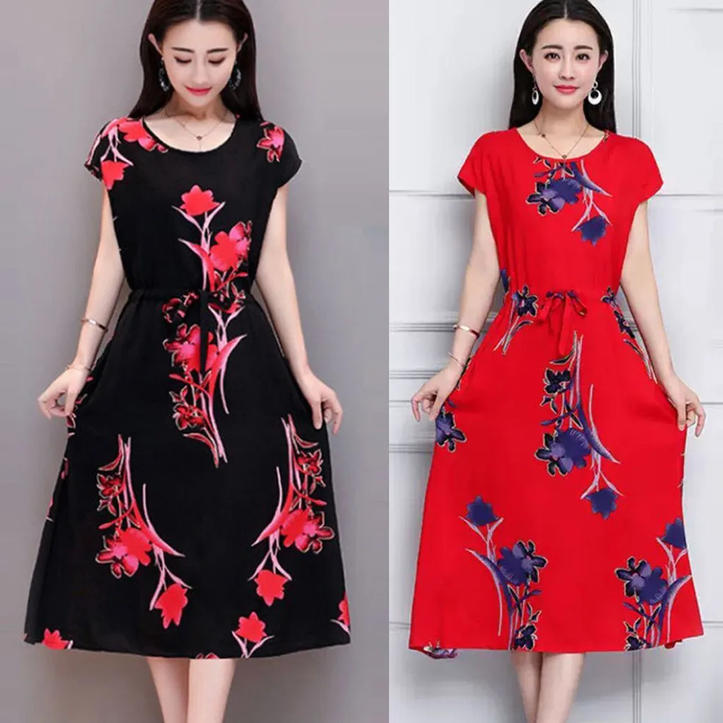 Элегантное платье с цветочным рисунком женское пляжное модное повседневное