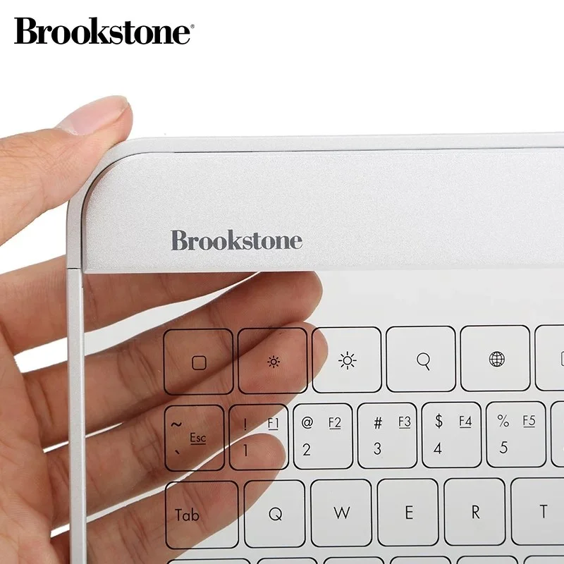 Brookstone Bluetooth wireless transparent glass keyboard ultrathin Intelligent  touch Business keyboard for ipad