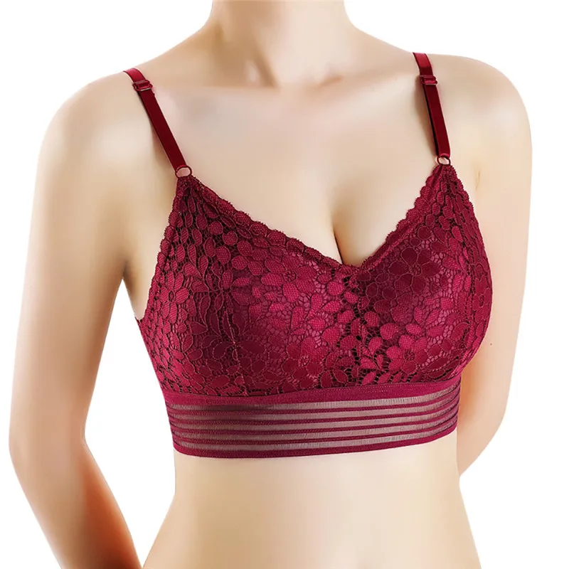 Женский бюстгальтер без косточек модные однотонные кружевные бюстгальтеры с