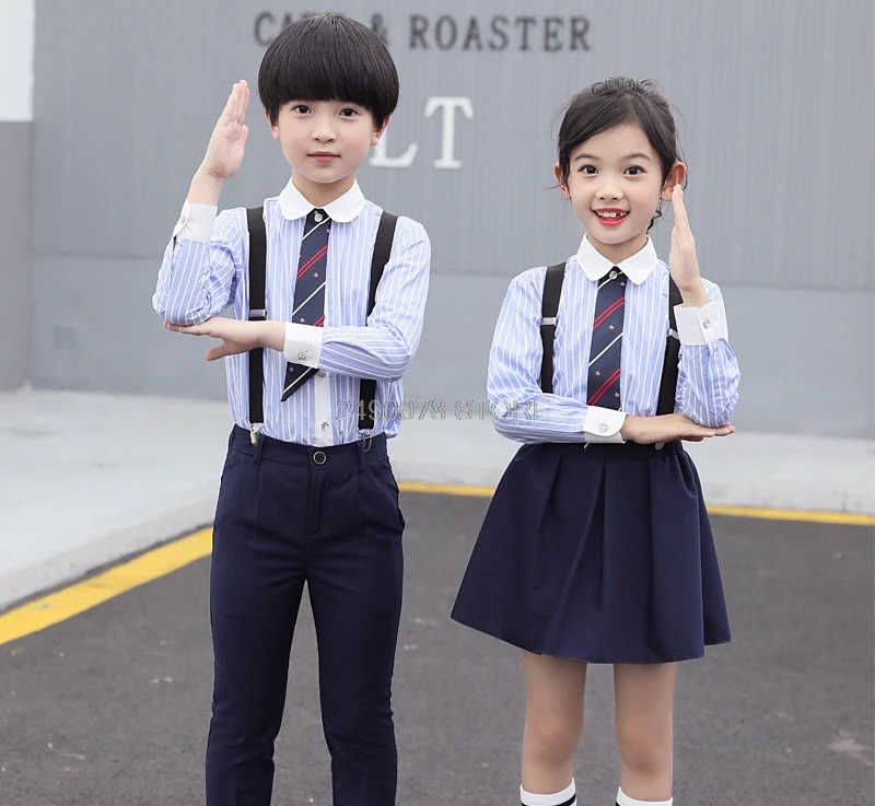 Школьная форма для маленьких девочек и мальчиков комплекты с галстуком-бабочкой