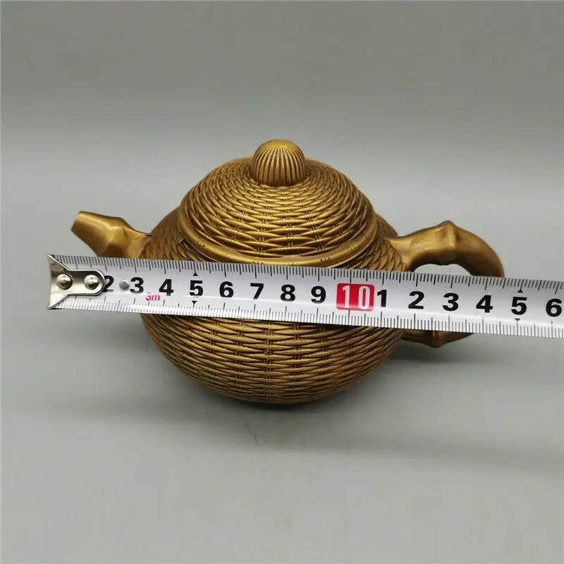 Китайская античная коллекция латунный бамбуковый Плетеный маленький