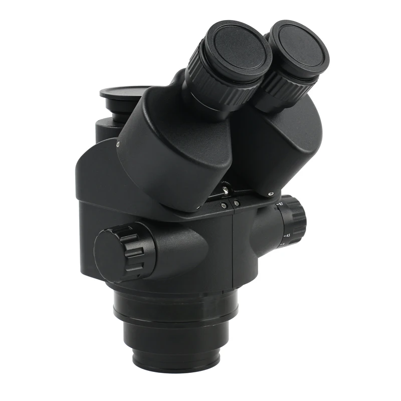 2019 negro 3.5X 90X 7X-45X Simul-Focal Trinocular microscopio 0.5x 2.0x auxiliar de la lente + Zoom microscopio estéreo de la cabeza