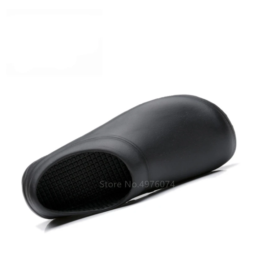 

Food Service Man Chef Oil-proof Waterproof EVA Leather Shoes Black Master Cook Kitchen Resistant Breathable Work Slippers
