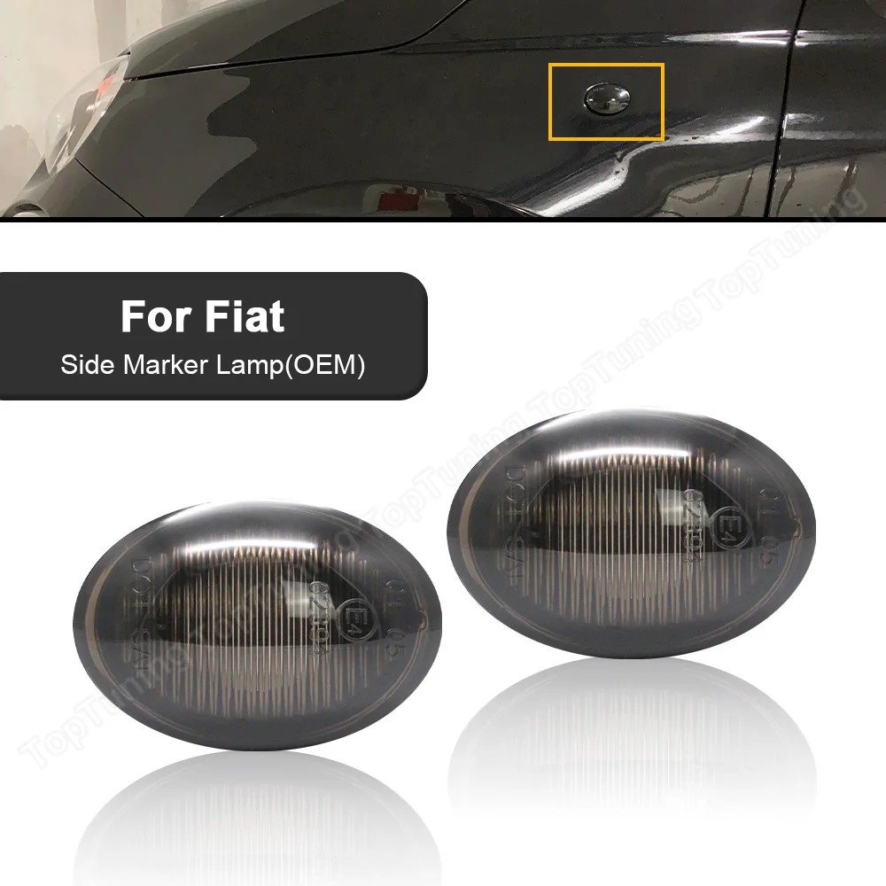 

2x Smoked Lens OEM Side Marker Lights For Fiat 500 2-Door Pop/ Sport/ 500C/ 500E/ 500 Abarth 2007-2020