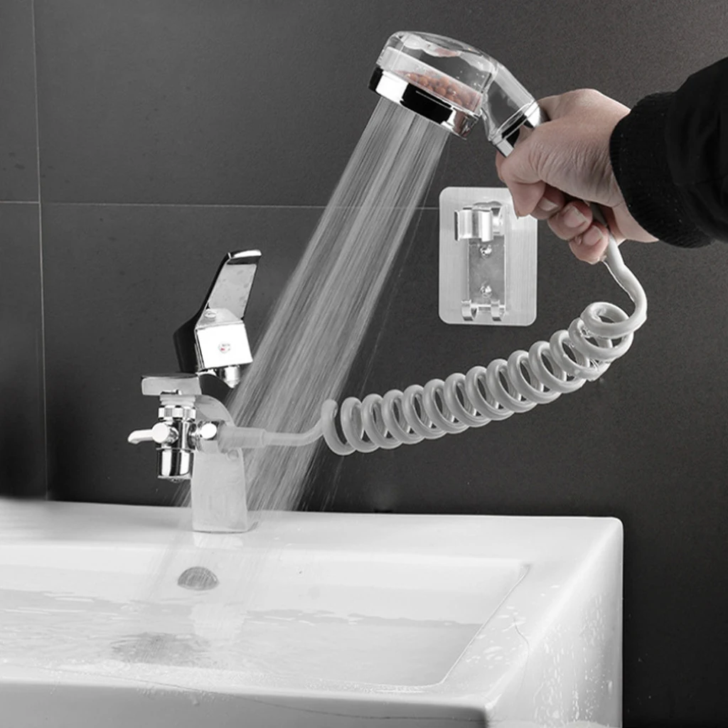 

Bathroom Basin Faucet Extender External Shower Head Washbasin Tap Water Divider Bidet Sprayer for Hair Washing Toilet Cleaning