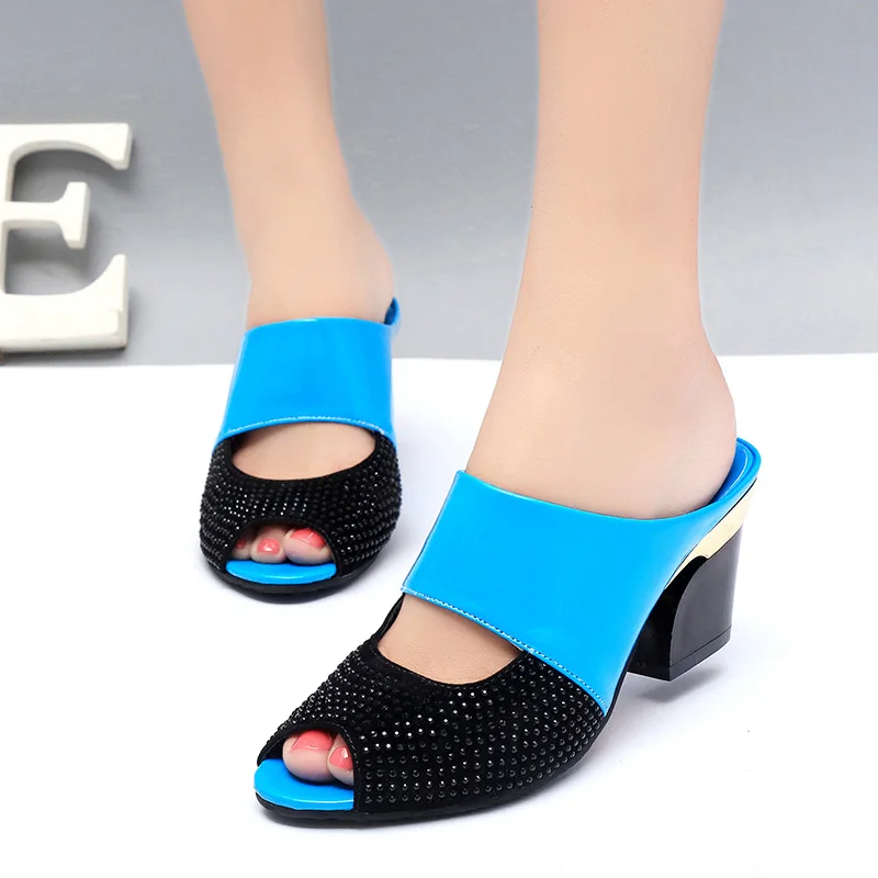 Сандалии Lucyever женские из лакированной кожи модные пикантные шлепанцы с открытым