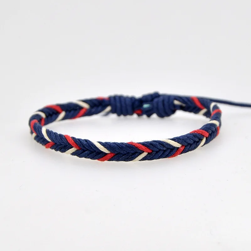 Регулируемые браслеты синий/черный цвет тканый браслет ювелирные аксессуары