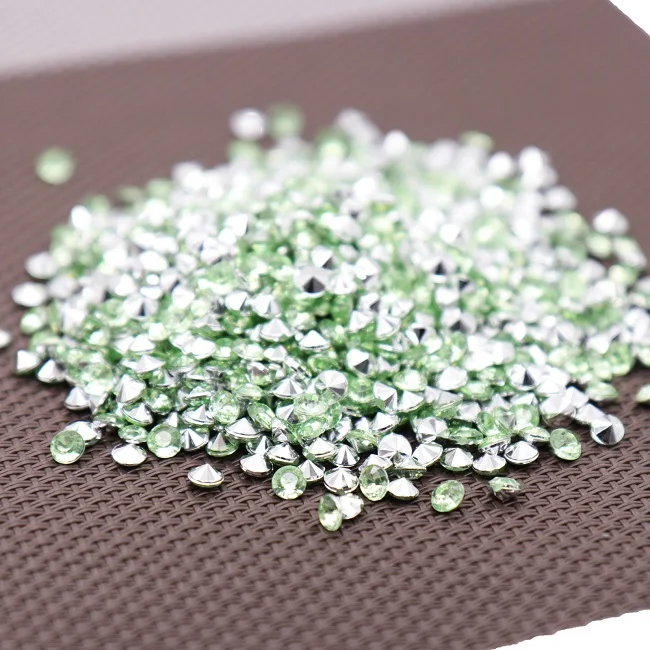light green silver 1000PS 4,2 мм Акриловые Алмазные конфетти декор для венчания ремесла алмазные конфетти Разбрасыватели конфетти для стола прозрачные Кристальные центральные Вечерние - Цвет: light green silver