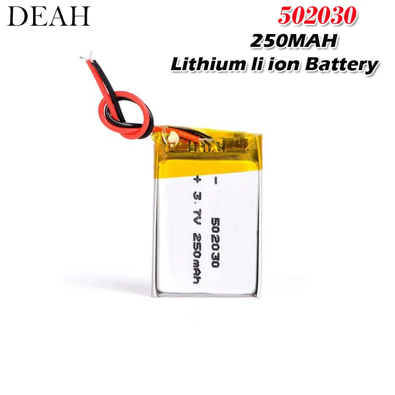 250mah 3,7 V 502030 литиевая литий-ионная аккумуляторная батарея для автомобиля dvr тахограф bluetooth наушники камера динамик MP3 MP4