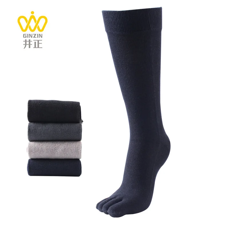 Носки мужские длинные хлопковые дышащие в японском стиле с пятью пальцами