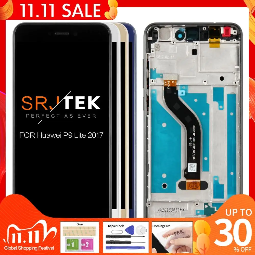 

Для Huawei P9 Lite 2017 ЖК-дисплей сенсорный экран дигитайзер для Huawei P9 Lite 2017 ЖК-дисплей с рамкой PRA LA1 LX1 LX2 LX3 заменяемый