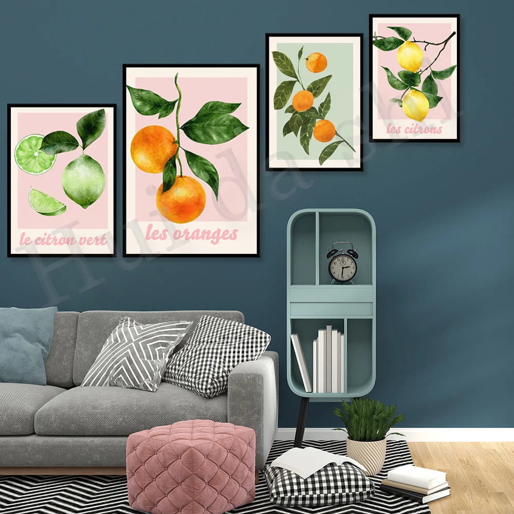 

Lemon Orange Fruit Print, Les Citrons Fruit Print, Kitchen Print, Dining Room, Vintage Print, Botanical, Gallery Wall