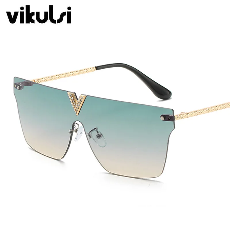 

Unisex Rimless Square Sunglasses Women 2020 New Trend Ladies Luxury Brand Gradient One Piece Sunglasses Female Men Shades UV400