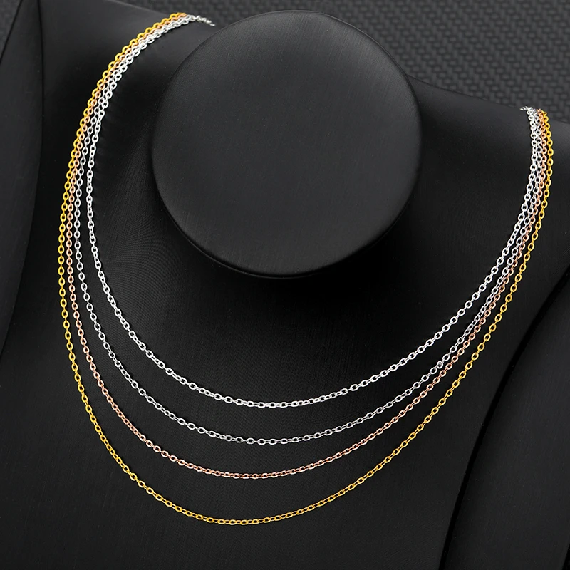 

Stainless Steel Necklace for Women Men Basic Link Chain Choker Gold Silver Color Necklace Femme Aesthetic Jewerly Gift Wholesale