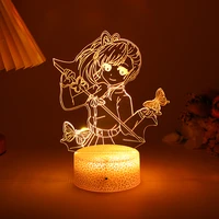 led night light anime demon slayer kimetsu no yaiba acrylic lamp agatsuma zenitsu figure for kids child bedroom decor cool gift
