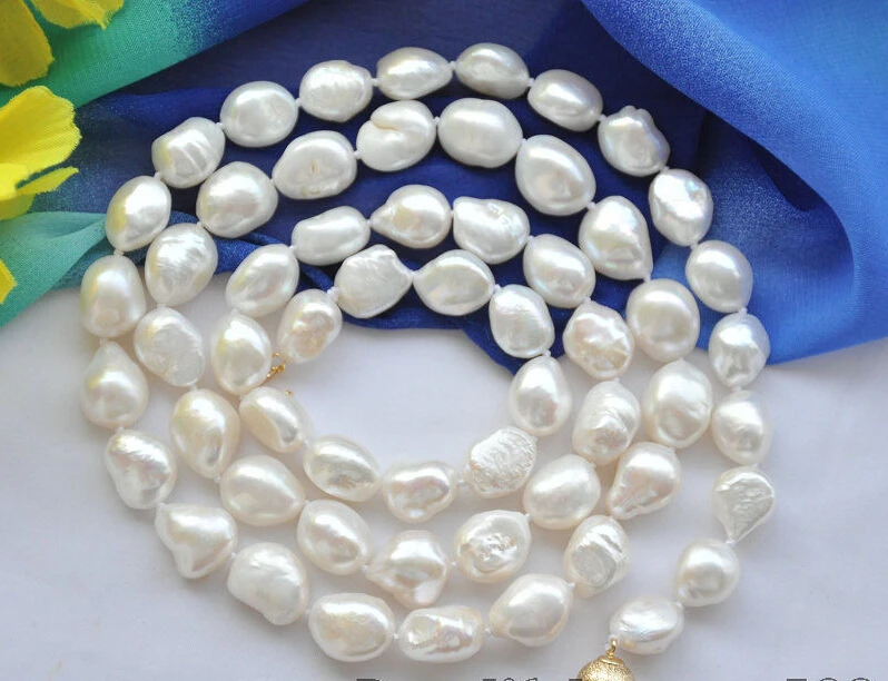 

Ожерелье из белого пресноводного жемчуга в стиле барокко, 10-12 мм, 32 дюйма