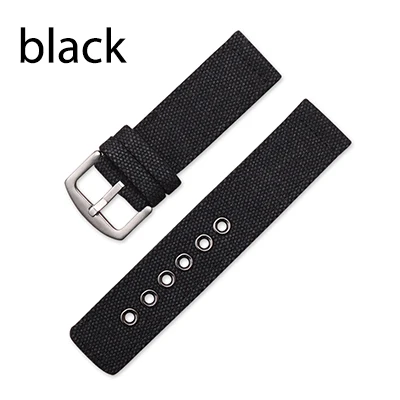 black UTHAI P33 холщовый нейлоновый ремешок 18mm20mm22mm24mm ремешок для часов черный камуфляж часы ремешок Запчасти для часов - Цвет ремешка: black
