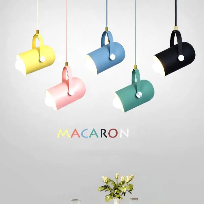 

Nordic Macaron colorful chandelier Fashion commercial shop decorative pendant lamp home use bedroom bedside pendant light lustre