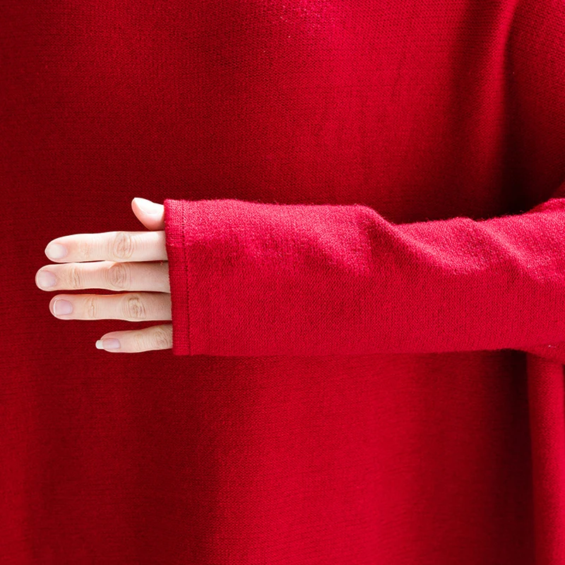 Женское трикотажное платье свитер Элегантное повседневное Свободное длинное