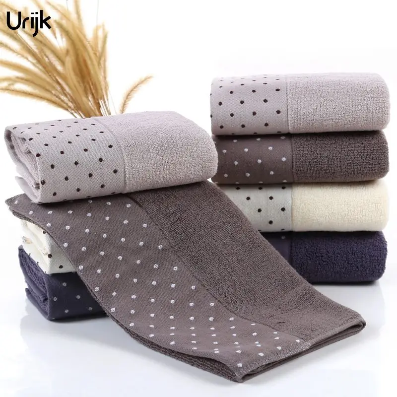 Горячее предложение 1 шт. горячее полотенце для лица с принтом в горошек мягкое 100%