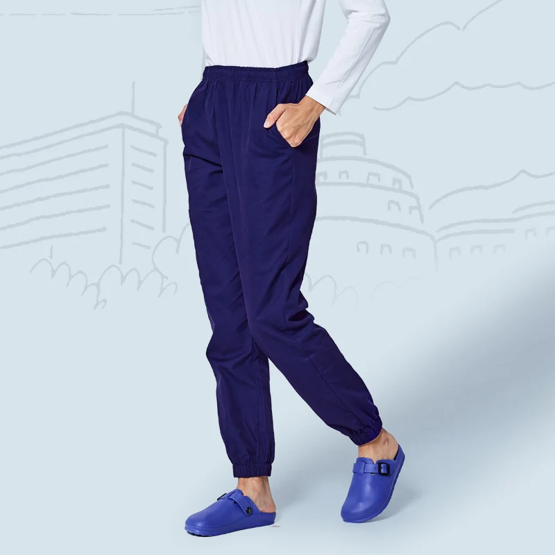 Deep Navy Медицинские Jogger Брюки санитара карго Брюки медсестры ломаются на полной упругой медсестер доктор рабочие штаны для женщин и мужчин - Цвет: Deep Navy