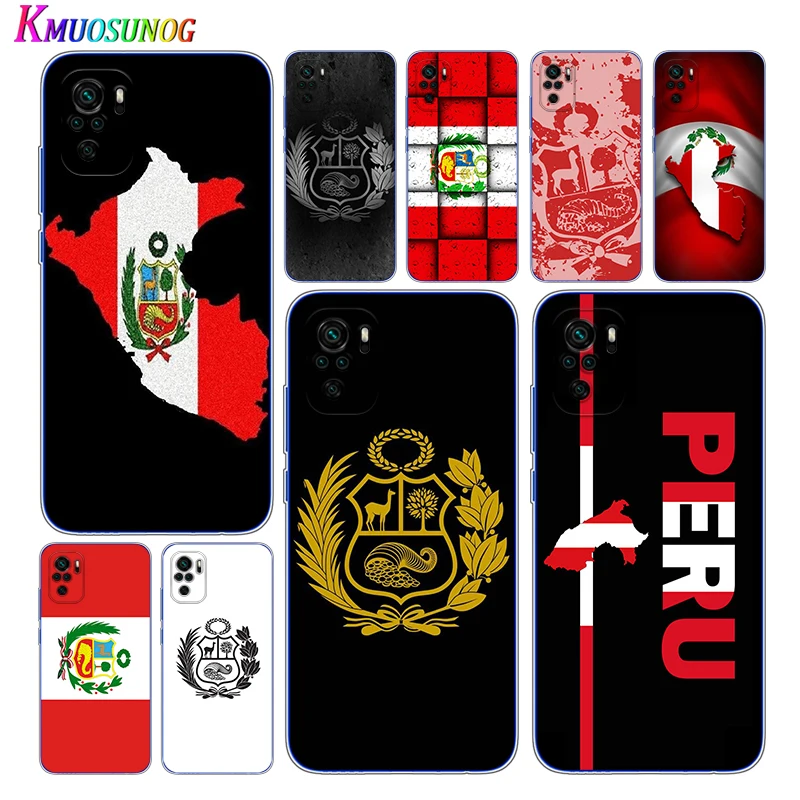 

Transparent Cover Peru Flag For Xioami Redmi Note 10 10S 9T 9S 9 8T 8 7S 7 6 5A 5 4X 4 Pro Max Phone Case