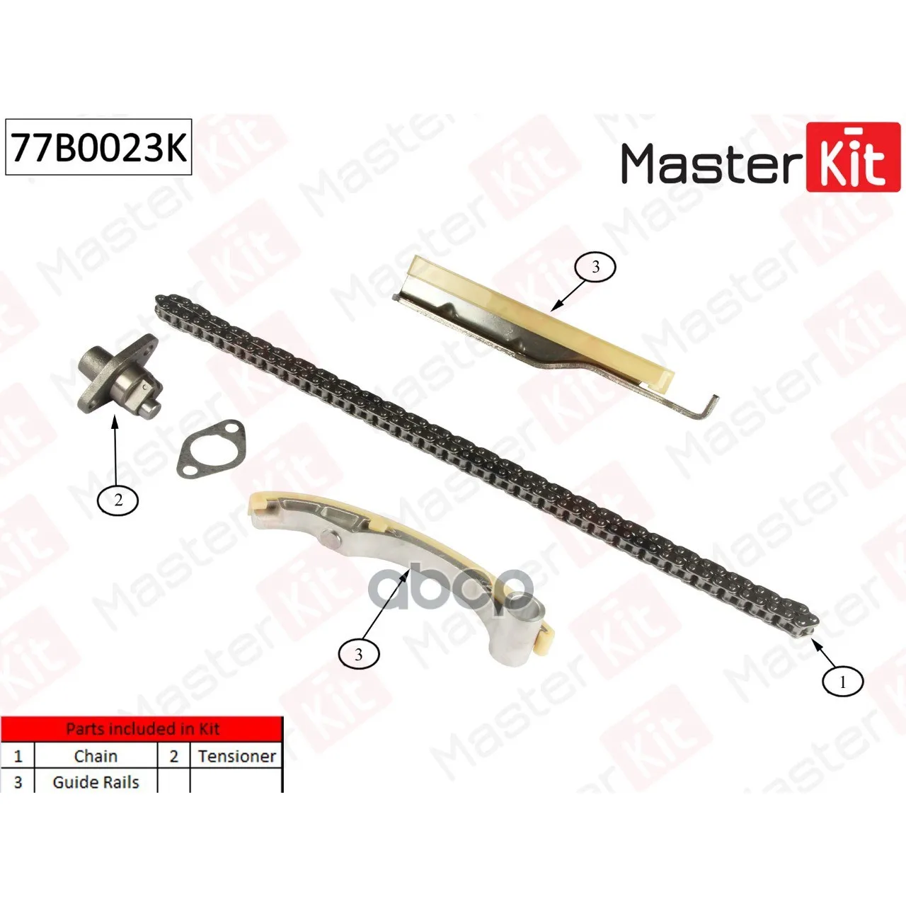 Комплект Цепи Грм Mitsubishi:Pajero 3.2di-D 4m41(Без Звездочек) MasterKit арт. 77B0023K