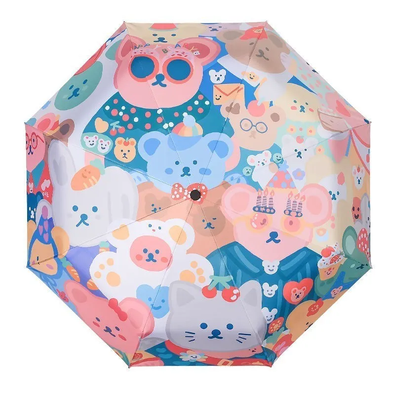 

Kindream Cute Cartoon Children Umbrella Windproof Women Umbrella Fold Automatic Kids Gift Umbrellas Female Rainy Sunny Parasol