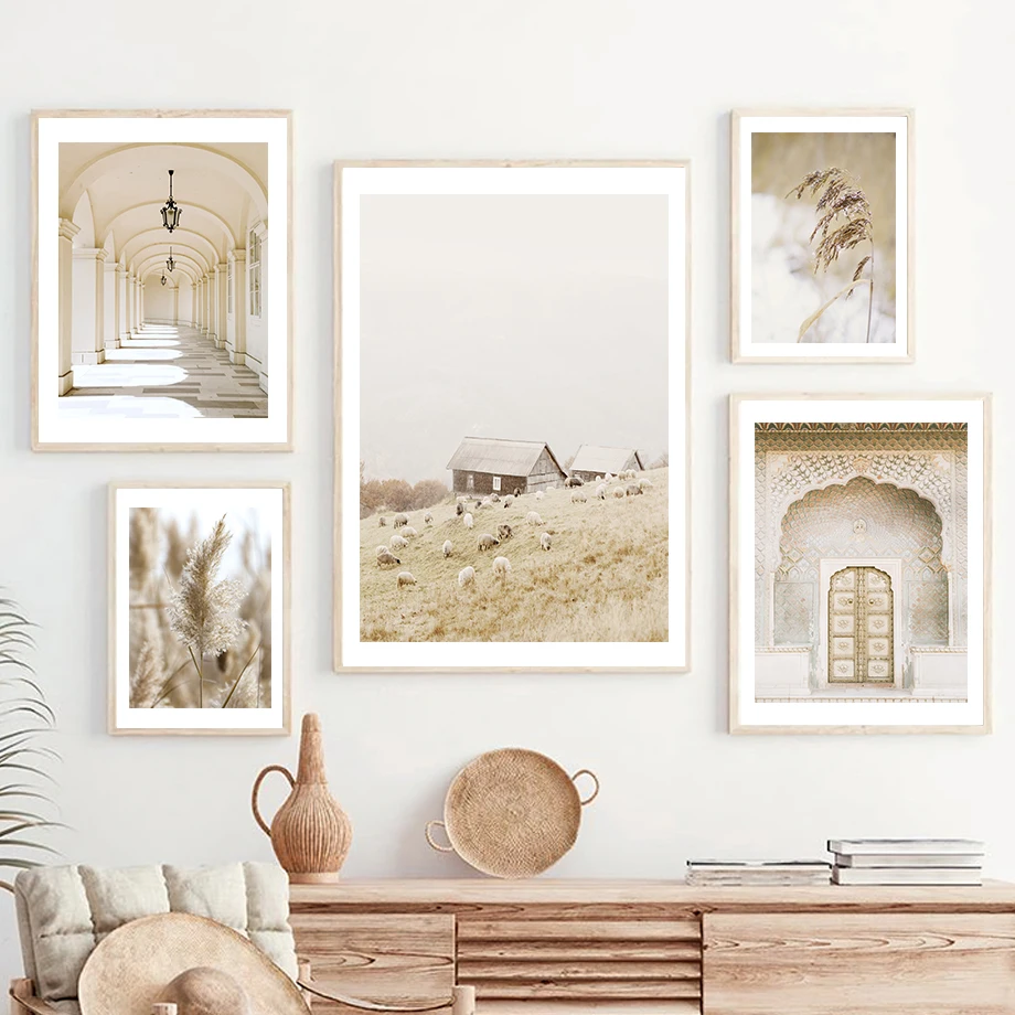 

Morocco Door Grass Reed Dandelion Bird Chalet Wall Art Canvas Painting Nordic Posters And Prints Wall Pictures Living Room Decor