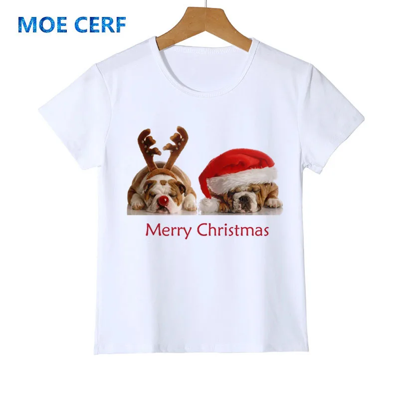 

2020 Christmas Dogs Pattern T Shirt Winter Autumn Top Baby Boy T Shirt Long Sleeve Boys T Shirt boys girls Kids Clothes O-43