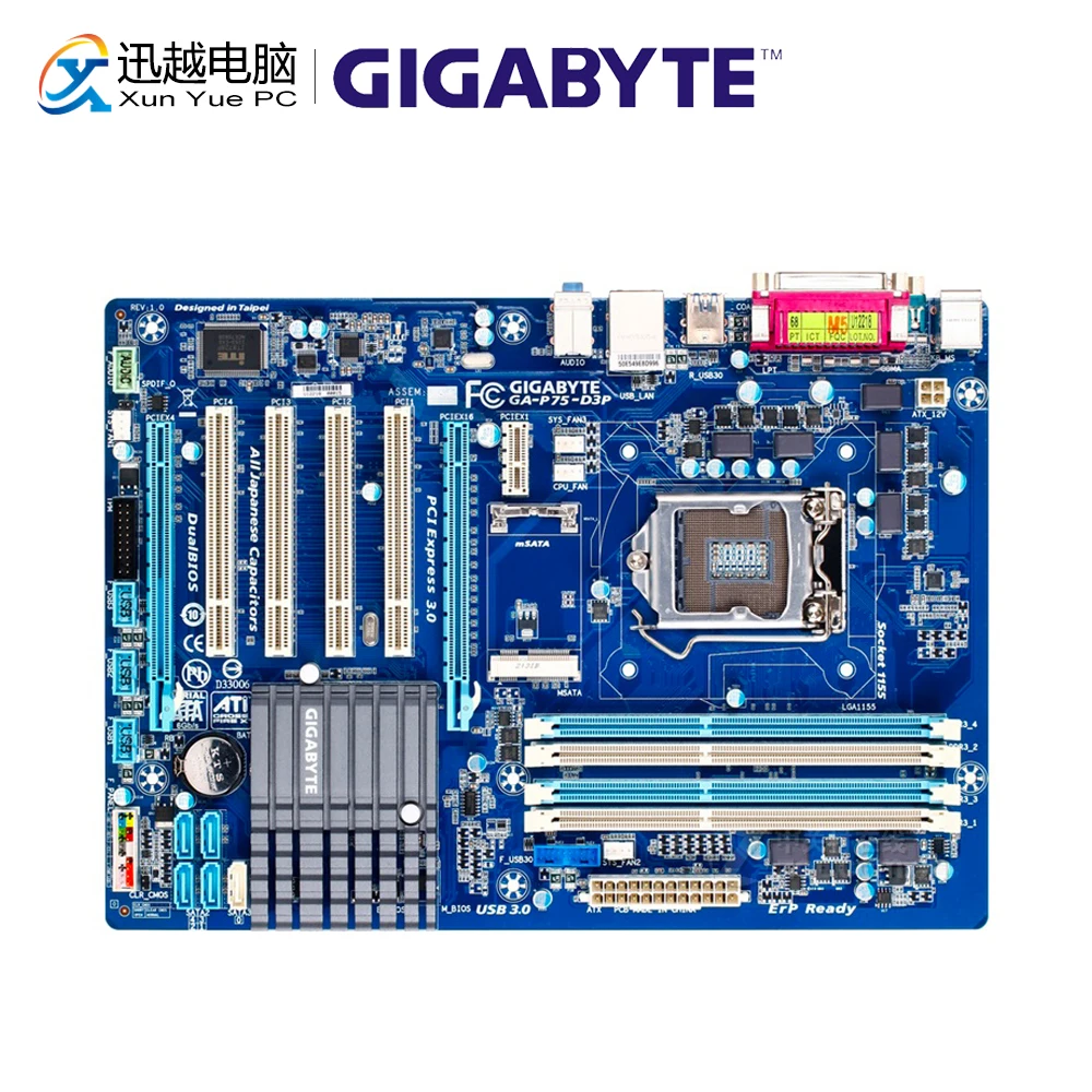 Gigabyte GA-P75-D3P рабочего Материнская плата P75-D3P B75 LGA 1155 Core i7 i5 i3 DDR3 32G SATA3 USB3.0 блок
