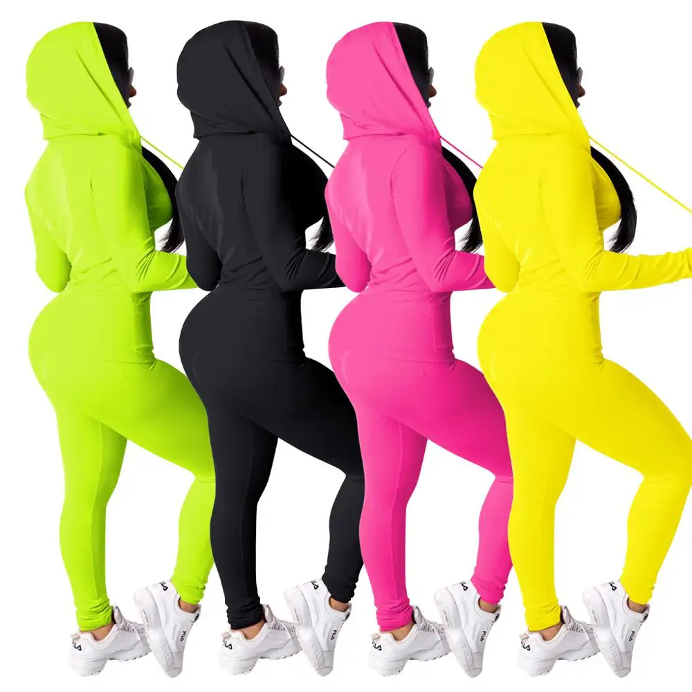 2019 Сексуальная Повседневная одежда спортивный костюм женский с капюшоном