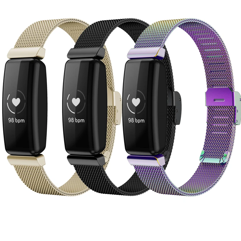 Ремешок для смарт-часов Fitbit inspire 2, металлический сменный Браслет из нержавеющей стали для смарт-часов inspire 2 Ремешок для смарт-часов Fitbit inspire 2, металлический сменный Браслет из нержавеющей стали для смарт-часов inspire 2