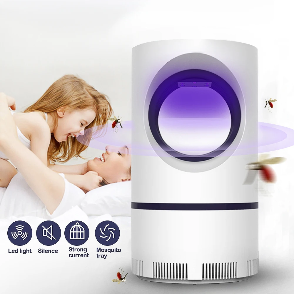 White 21.5x12cm Светодиодный светильник против комаров Жук Zapper UV с питанием от USB фотокаталитическая ловушка для комаров лампа вредитель средство от насекомых ночник для ребенка - Цвет: White 21.5x12cm
