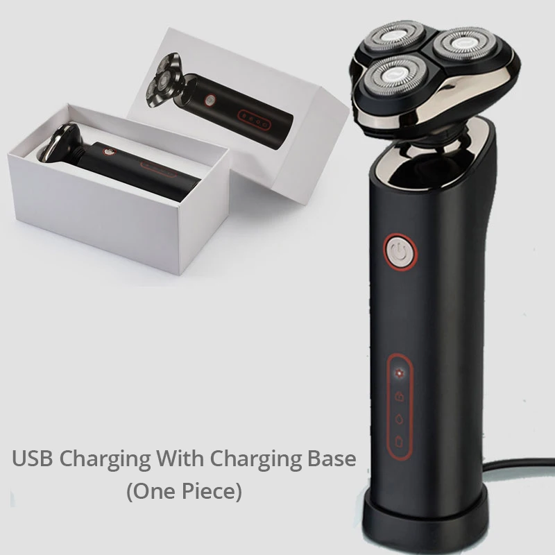 USB Desktop Charger Электробритва S1 3D роторная Мужская бритва USB триммер с аккумулятором 3 плавающие лезвия влажное и сухое бритье полный корпус водонепроницаемый - Цвет: USB Desktop Charger
