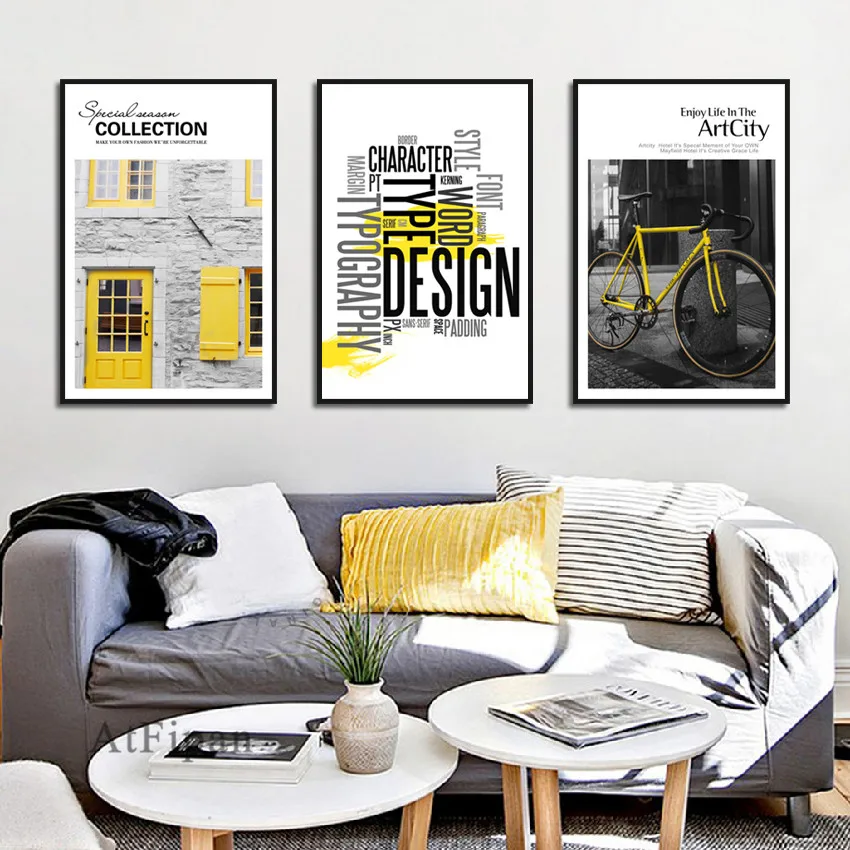 

European Retro Classic Landscape Poster Black and White Yellow Tower Tram Picture Wall Art for Living Room Modern Home Decor