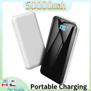 50000mah power bank portable charger external battery digital display one way fast charge poverbank for xiaomi samsung iphone free global shipping