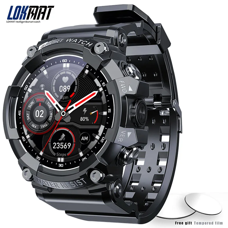 

LOKMAT ATTACK 3 Smart Watch Men Bluetooth Call Heart Rate IP68 Waterproof Messages Reminder Smartwatches Women for Android IOS