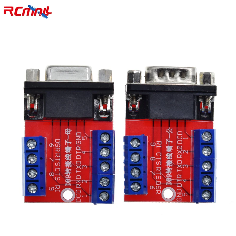 RCmall 10Pcs DB9 Male Female Adapter Signals Terminal Module RS232 Serial To Terminal DB9 Connector