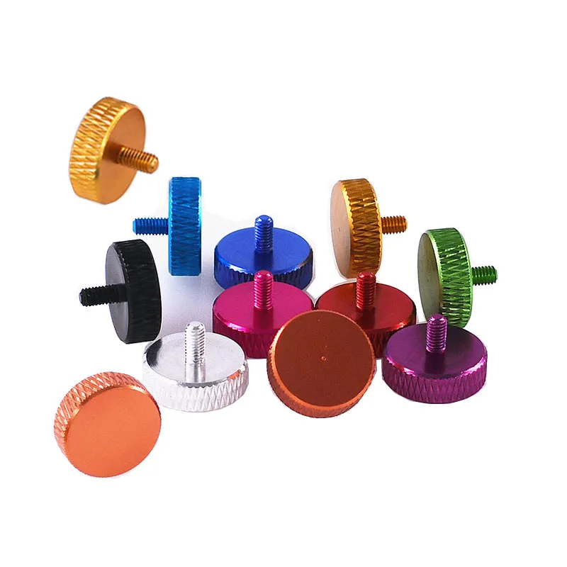 

1-10Pcs M5*10 Aluminum Alloy Thumb Colorful Screws Hand Screw With Knurled Cylindrical Head For RC Airplane Model Computer Case